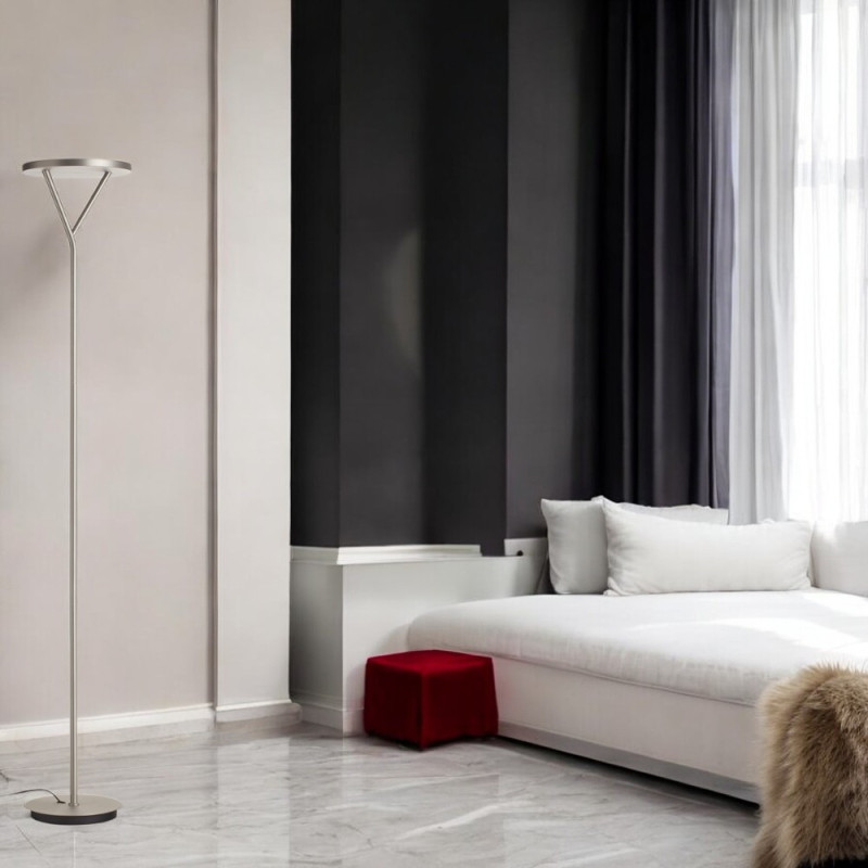 Lampadaire led Plano dimmable nickel mat