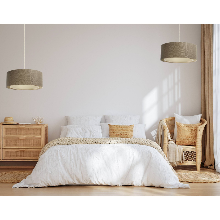 Suspension ronde en tissu style boho pour salon ou chambre