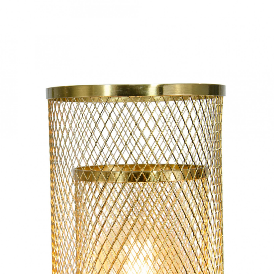 Lampadaire en métal et aspect cuir, ACUERO