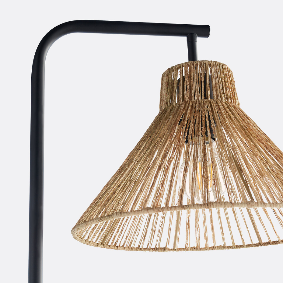 Lampadaire métal fer et chanvre, Yaku