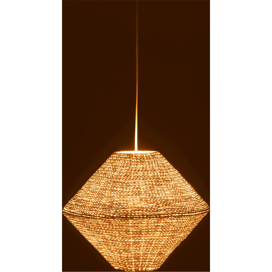 Suspension ronde en raphia forme soucoupe