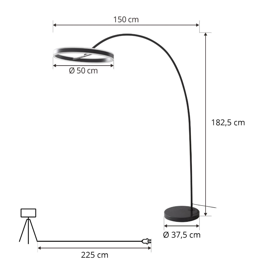 Lampadaire en métal designLED, Yekta