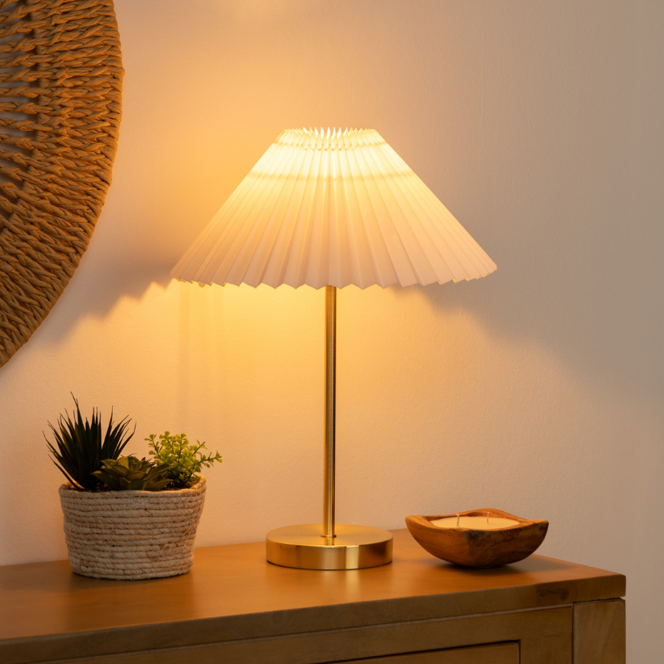Lampe à poser métal tissu JILING