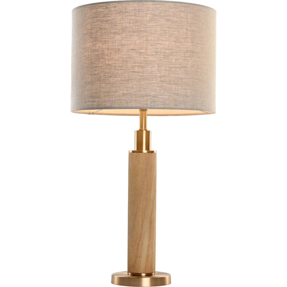 Lampe de table ronde en marbre et laiton