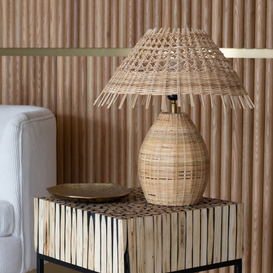 Lampe à poser en rotin, JOYCE