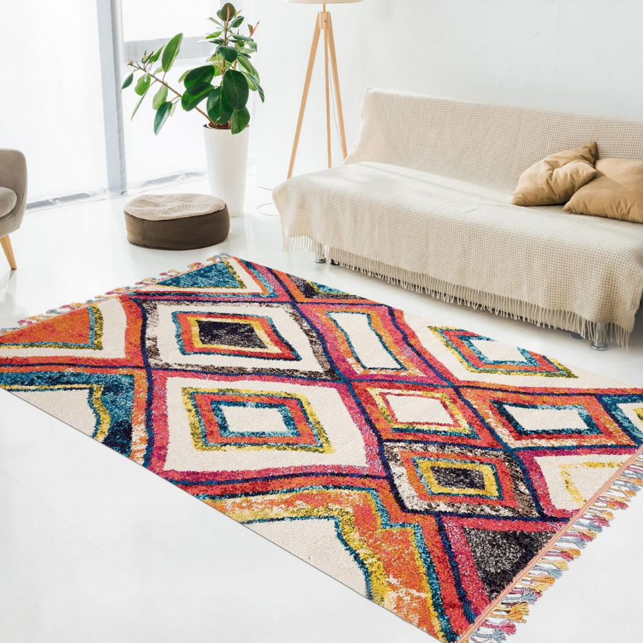 Tapis berbère tissé motif ethnic LYN5 OURIKA D