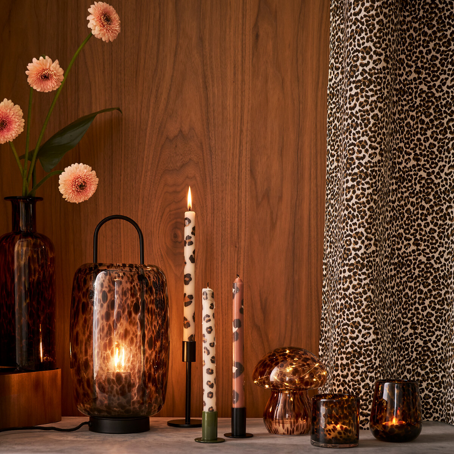 Lampe décorative champignon à LED en verre, Onoki