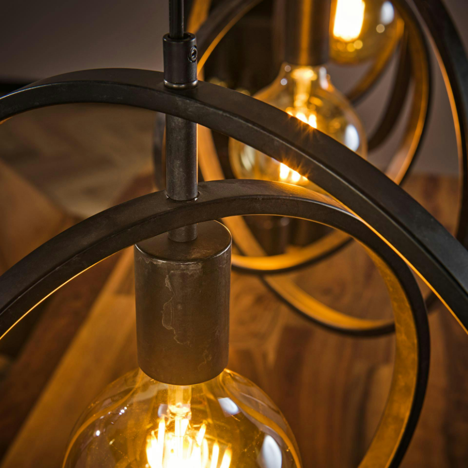 Suspension 3 lampes anneaux croisés TRIBECA