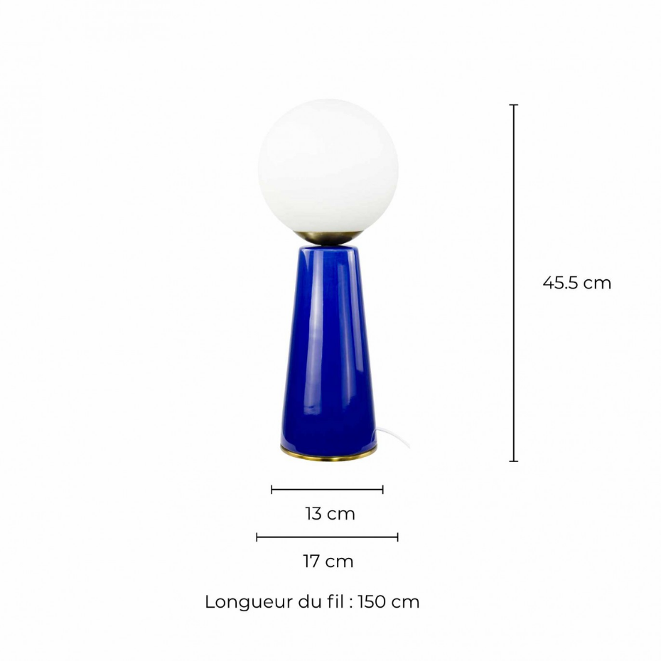 Lampe à poser en céramique & verre & métal, COLYNE