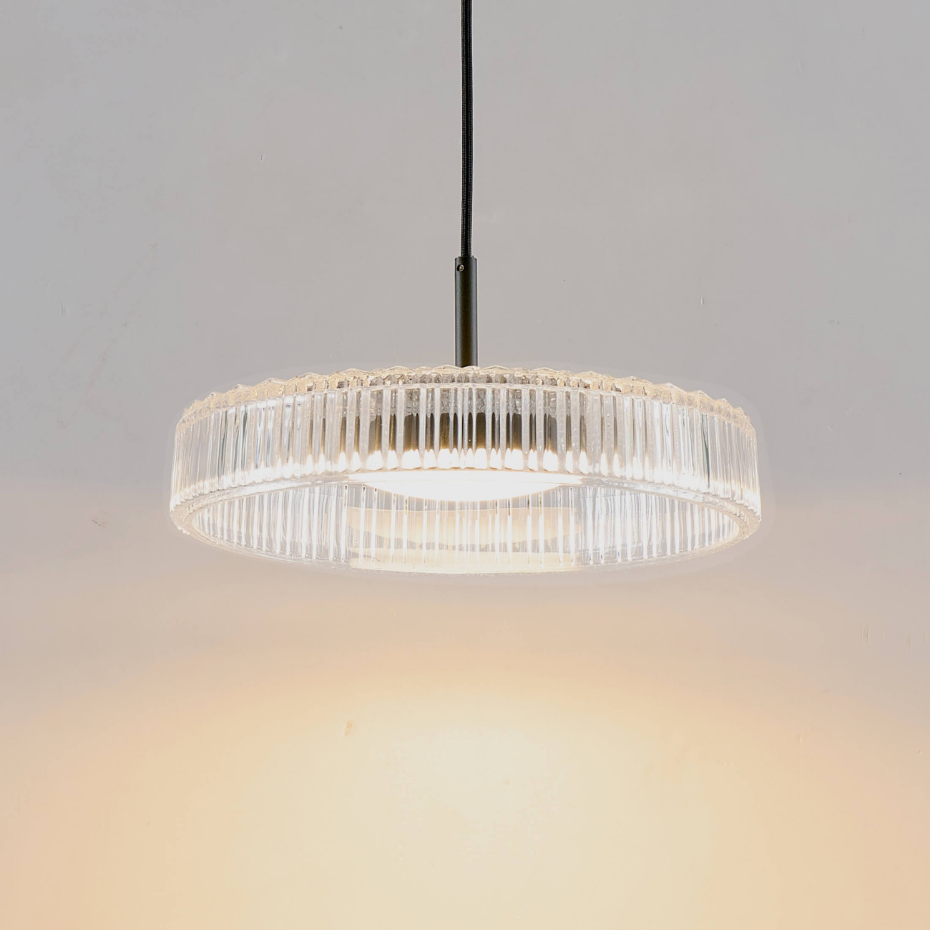 Suspension LED verre cannelé - DAMIAN