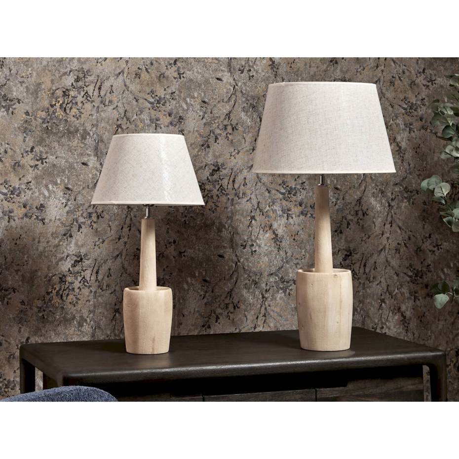 Lampe de table en bois rond