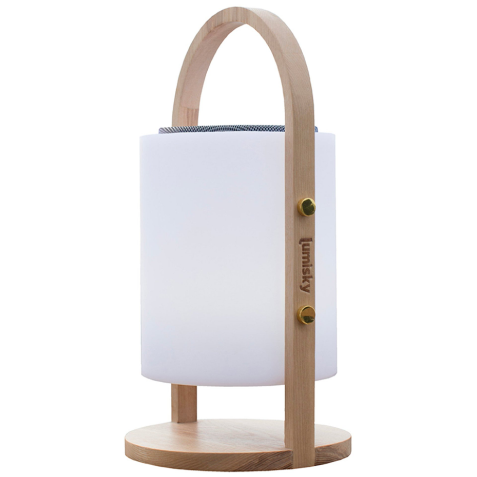 Lampe enceinte bluetooth multicolore WOODY PLAY H37cm