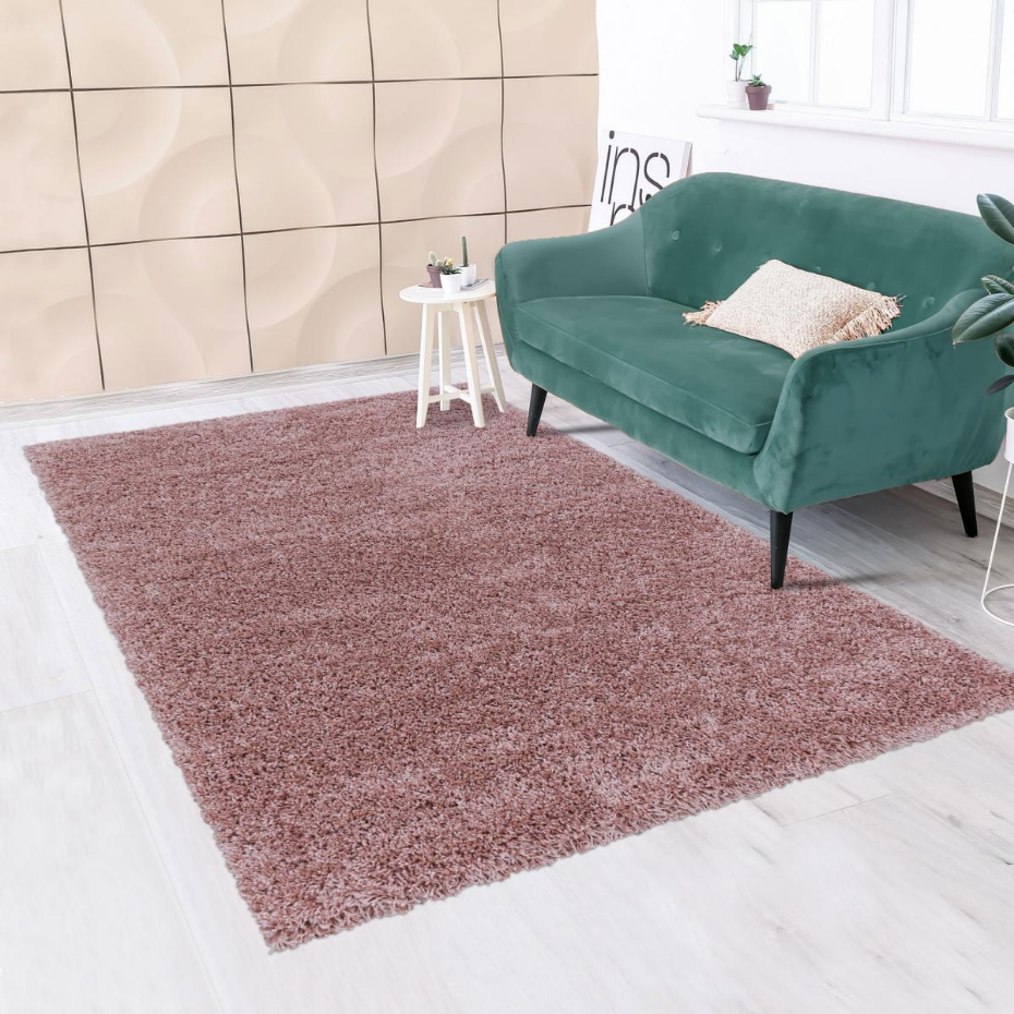 Tapis poils longs shaggy tissé motif uni UNI I