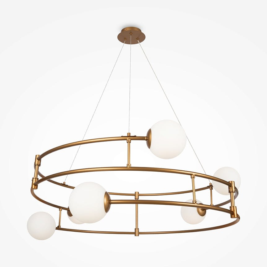 Suspension moderne - 6 globes sur structure spirale DELTONA