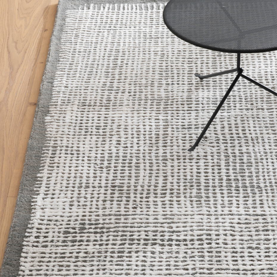 Tapis tufté main, Lyocell® et laine, Net