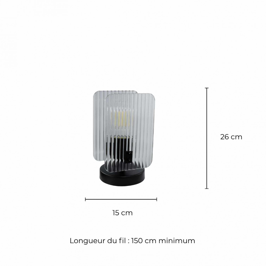Lampe à poser en verre et métal, BOSCA