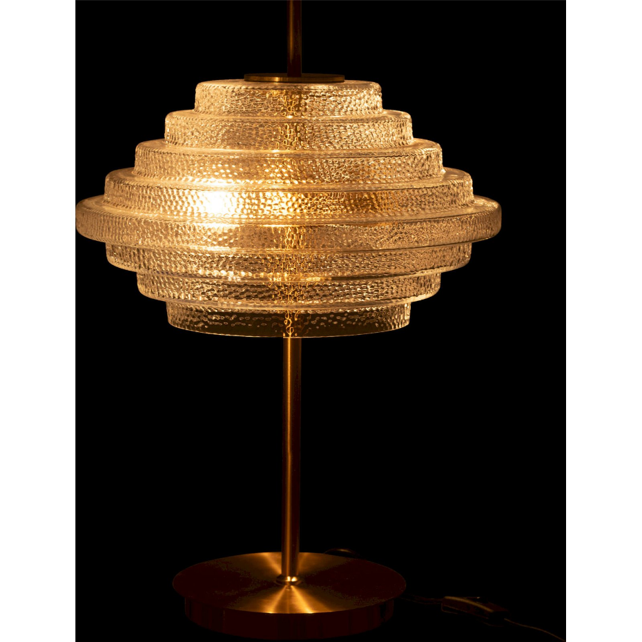Lampe de table en verre martelé rond