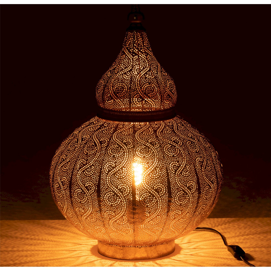 Lampe orientale ronde en métal