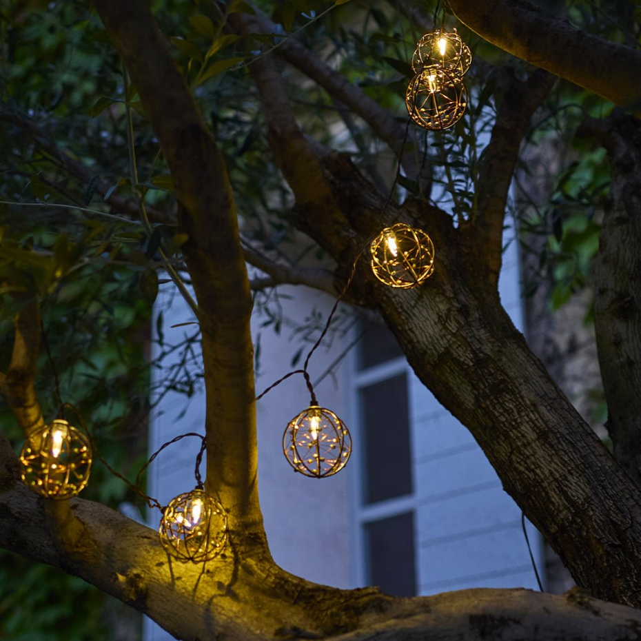 Guirlande solaire RUSTY LIGHT 10 cages 4M