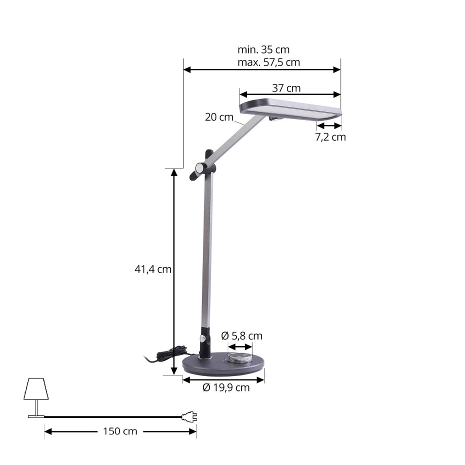 Lampe à poser en aluminium moderneLED, Elvir