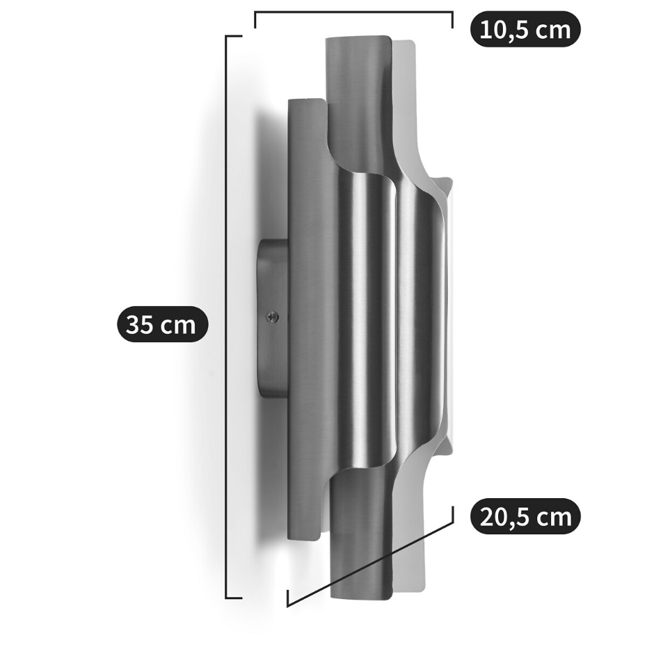 Applique métal fer, nickel satiné, Henrio