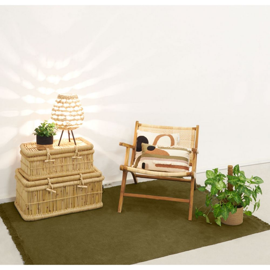 Lampe en jacinthe naturelle et métal