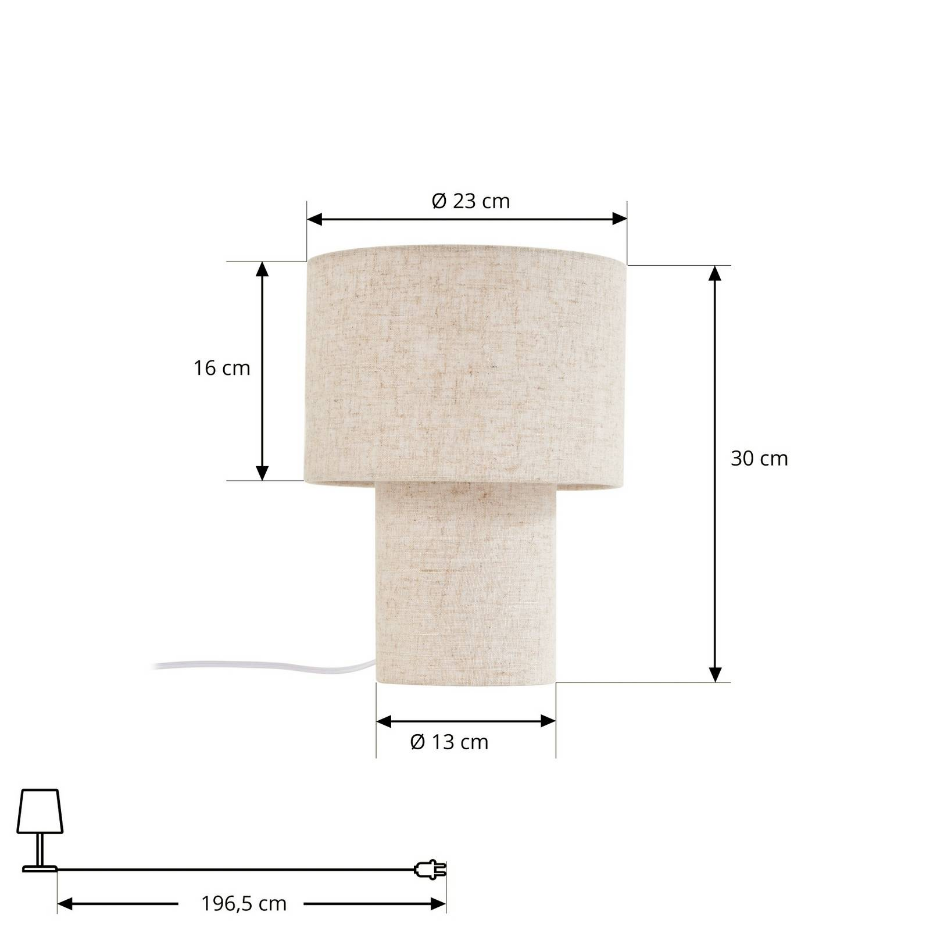 Lampe à poser en textile scandinave, Elfie