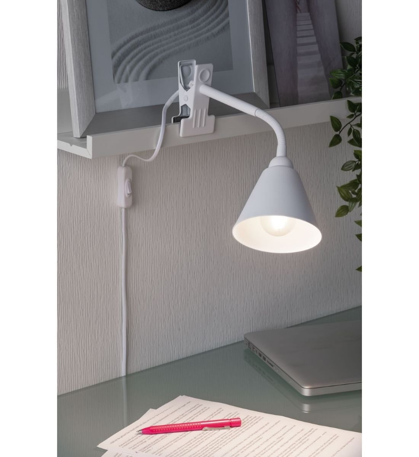 Spot pince flexible vitis métal blanc