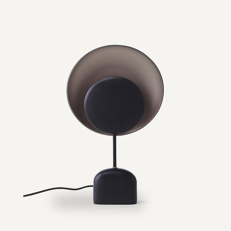 Lampe à poser, métal noir et moka, Naton