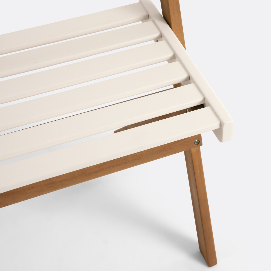 Ensemble de jardin pliable, 3 pièces, en acacia, DUDENA