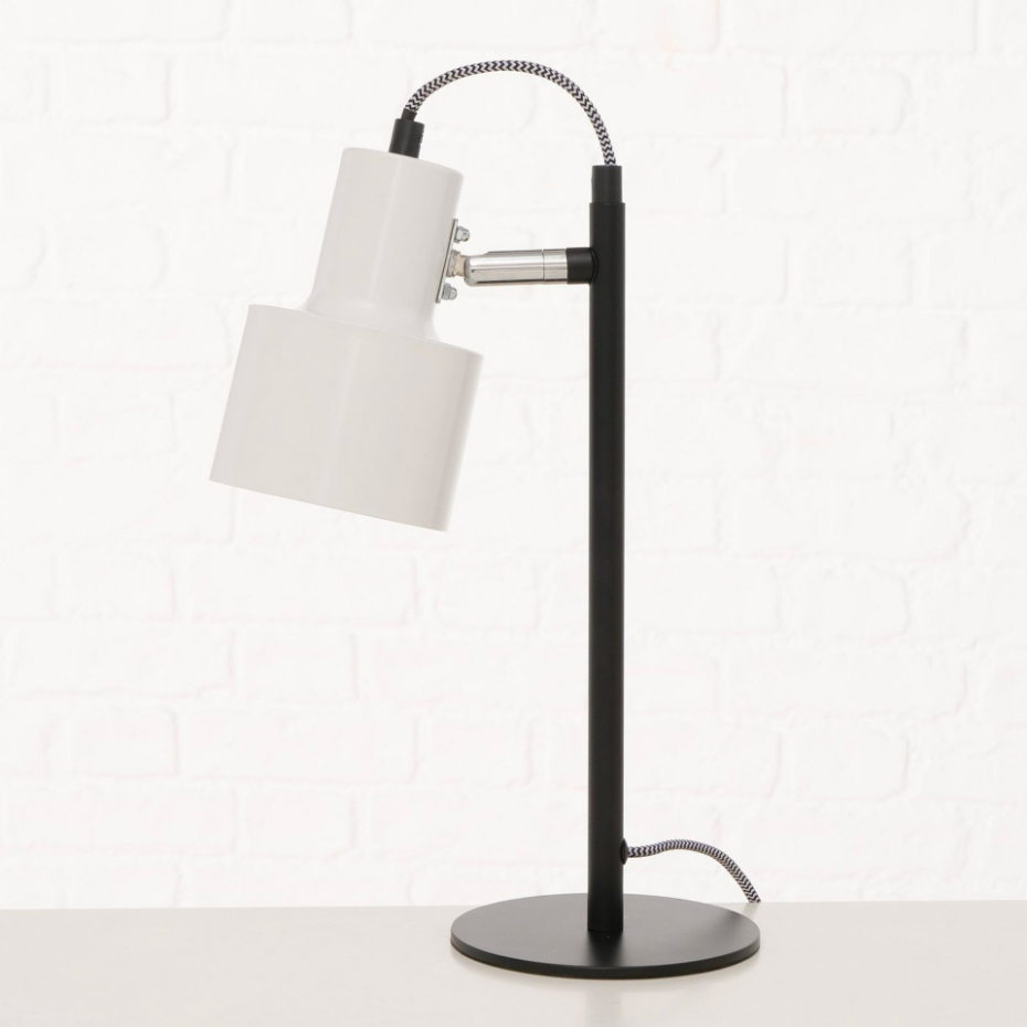 Lampe de bureau métal noir et blanc