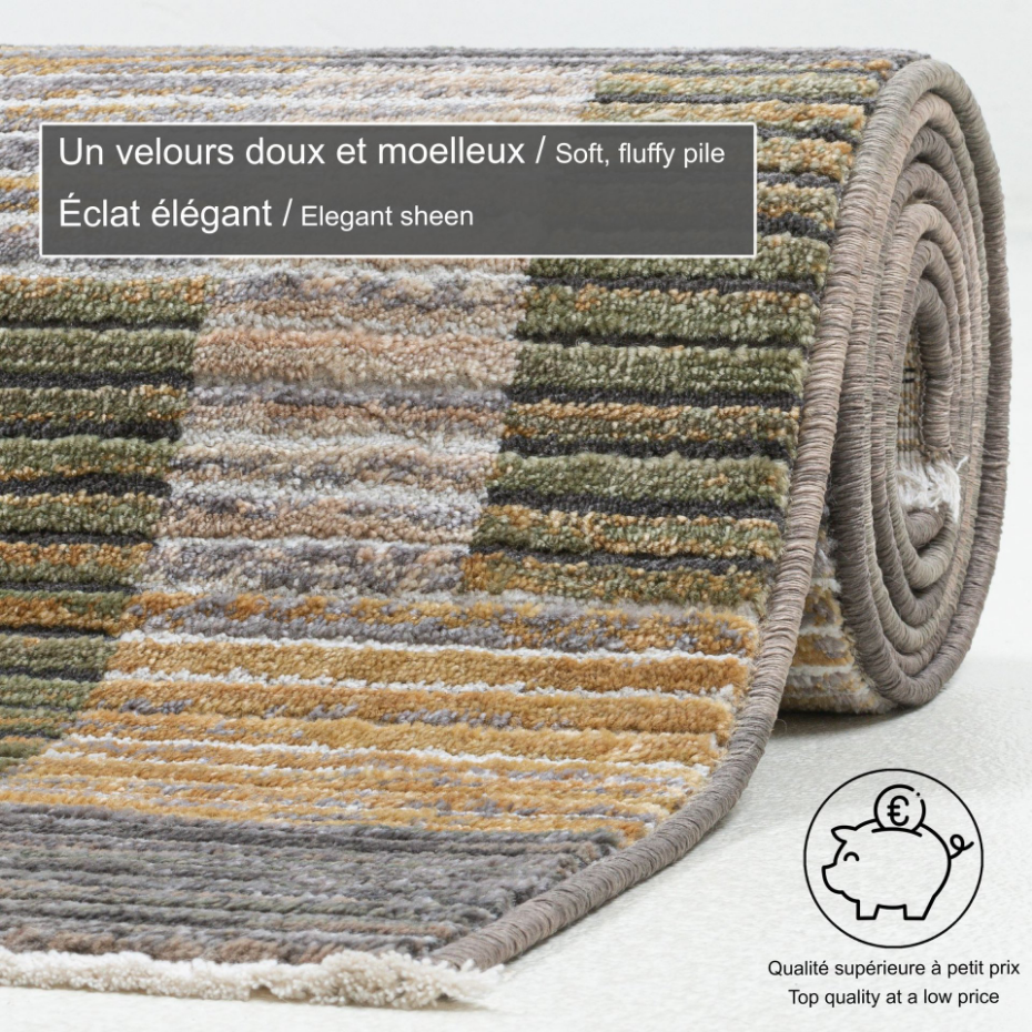 Tapis tissé en patch design et en look kort - Corduletta