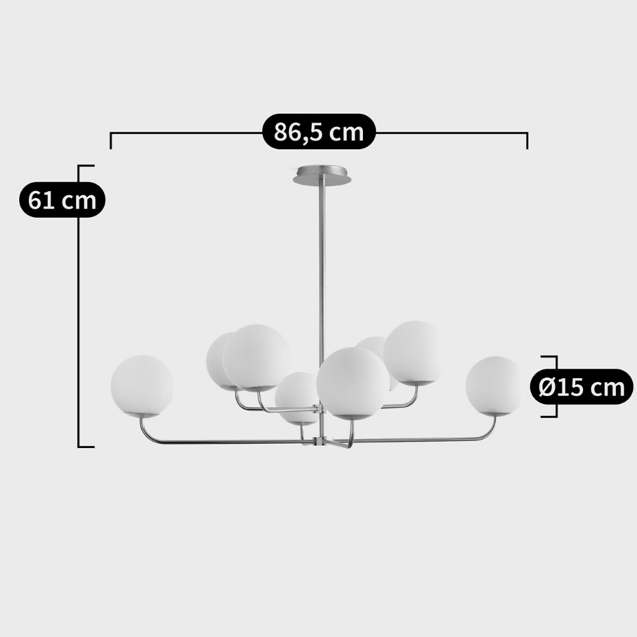 Suspension laiton et verre opaline, Moricio
