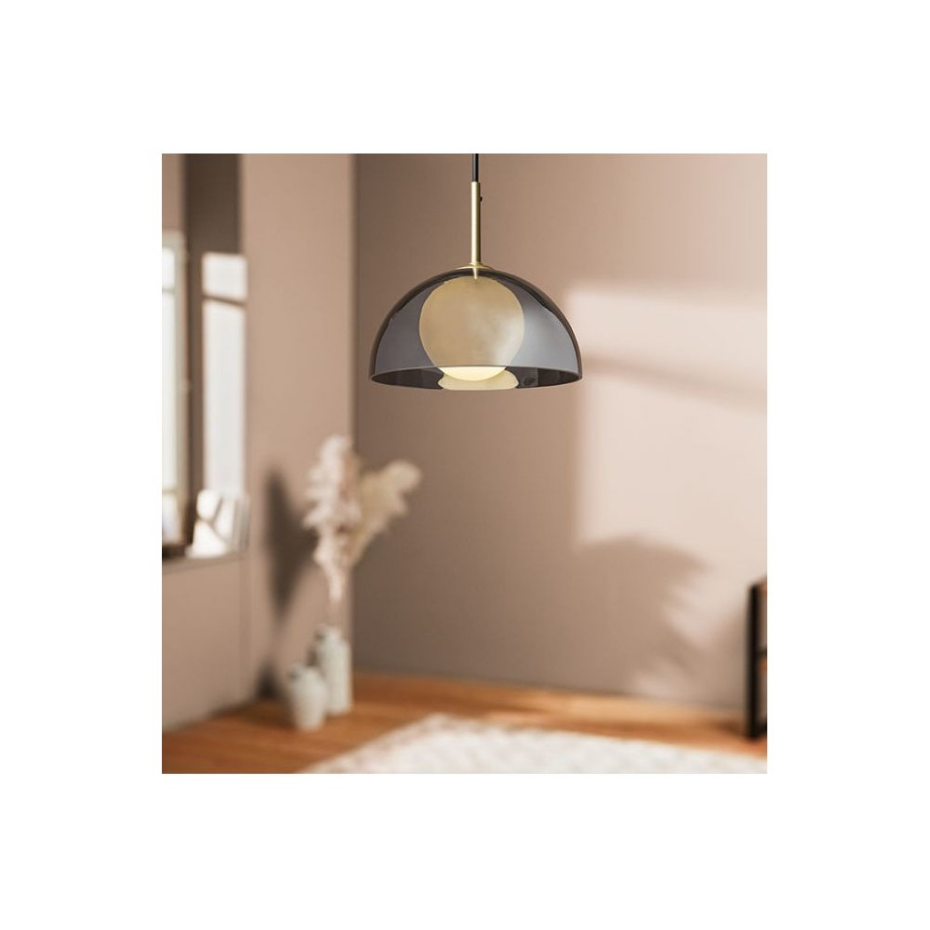 Suspension Verre Lumea Noire Et Dorée