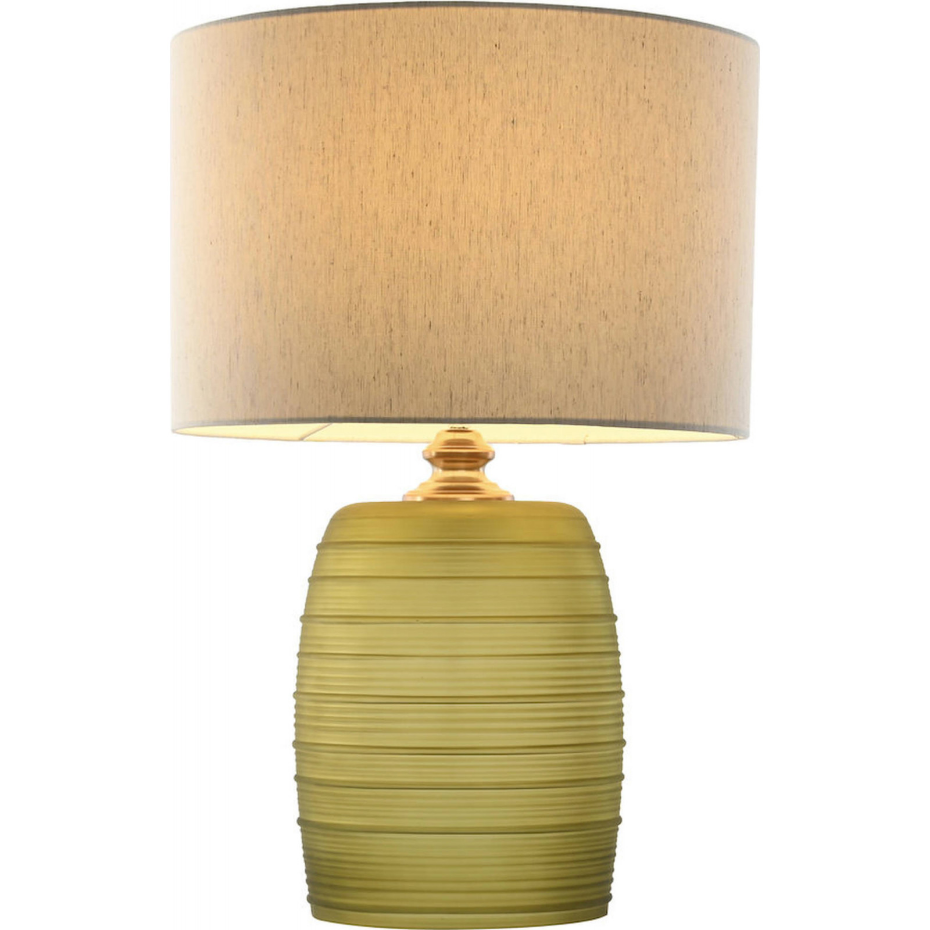 Lampe de table en verre et lin Moderno