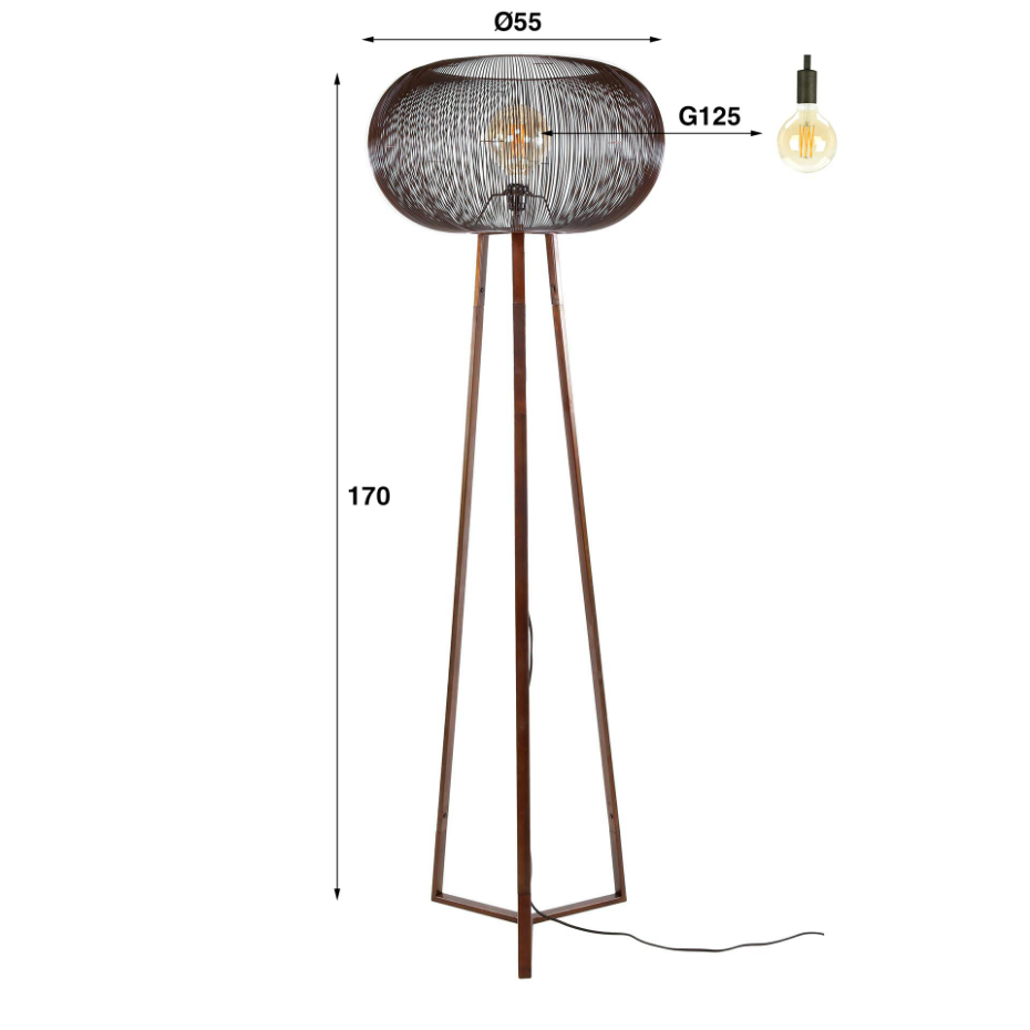 Lampadaire filaire sur trépied RALF