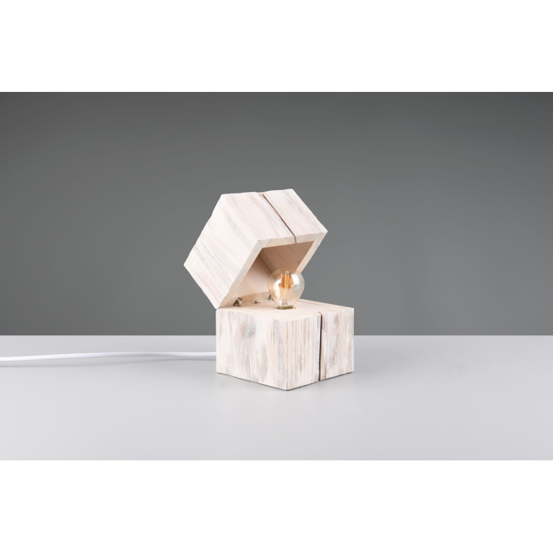 Lampe design en bois vintage, TRESOR