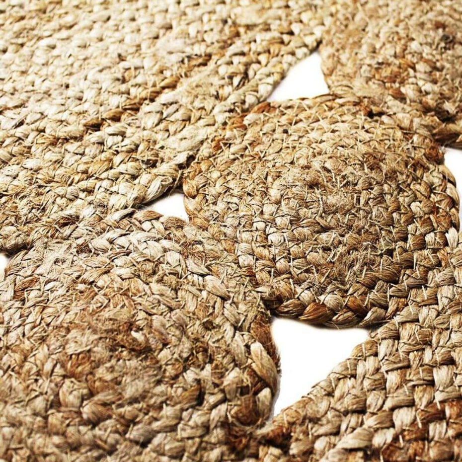 Tapis salon rond en jute rosace  FUNNY JUTE - style bohème
