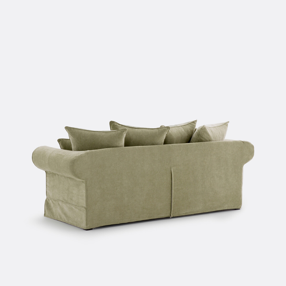 Canapé droit, convertible, 2 ou 3 places, en polyester chiné, ADELIA