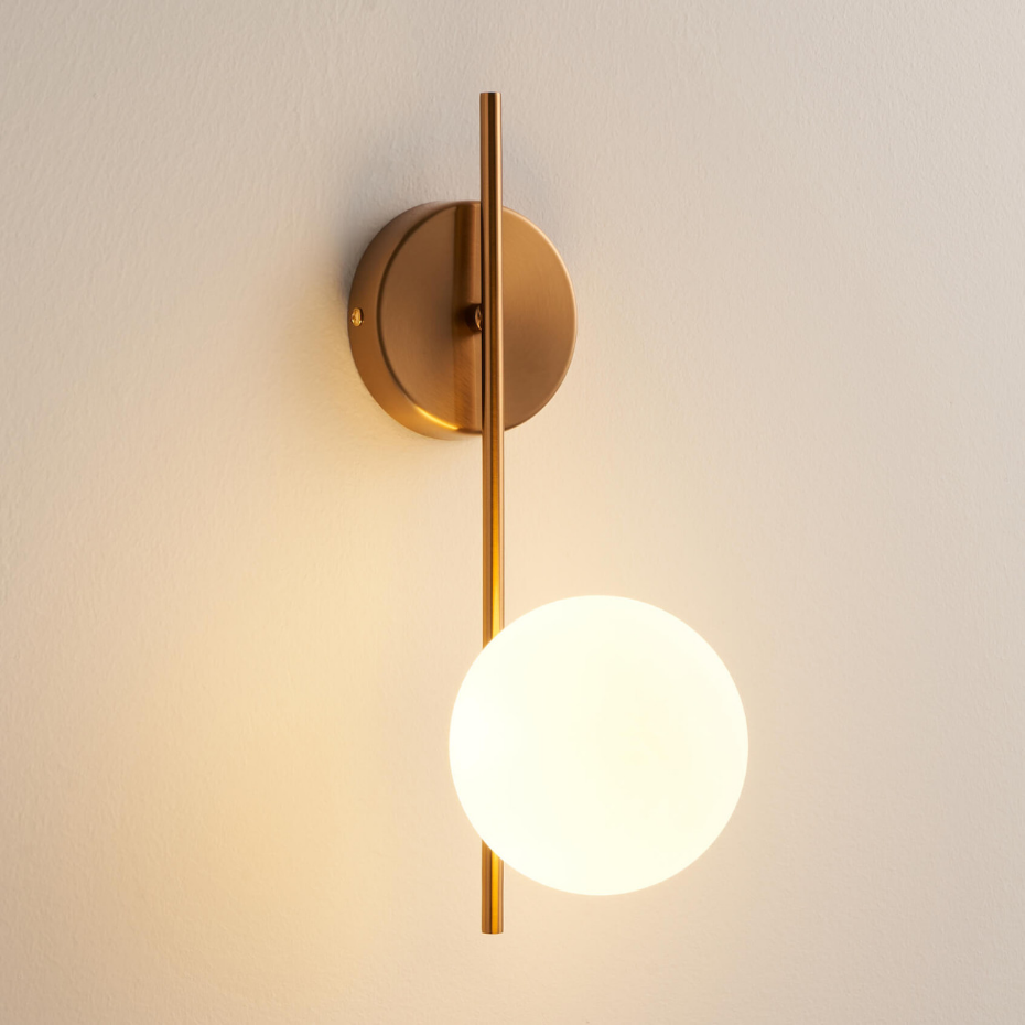 Applique avec globe en verre blanc – NEIRA