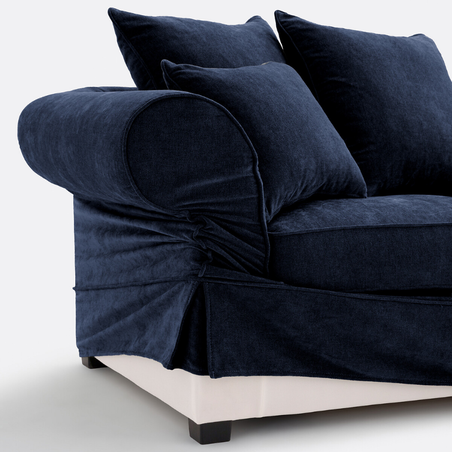 Canapé droit, convertible, 2 ou 3 places, en polyester chiné, ADELIA
