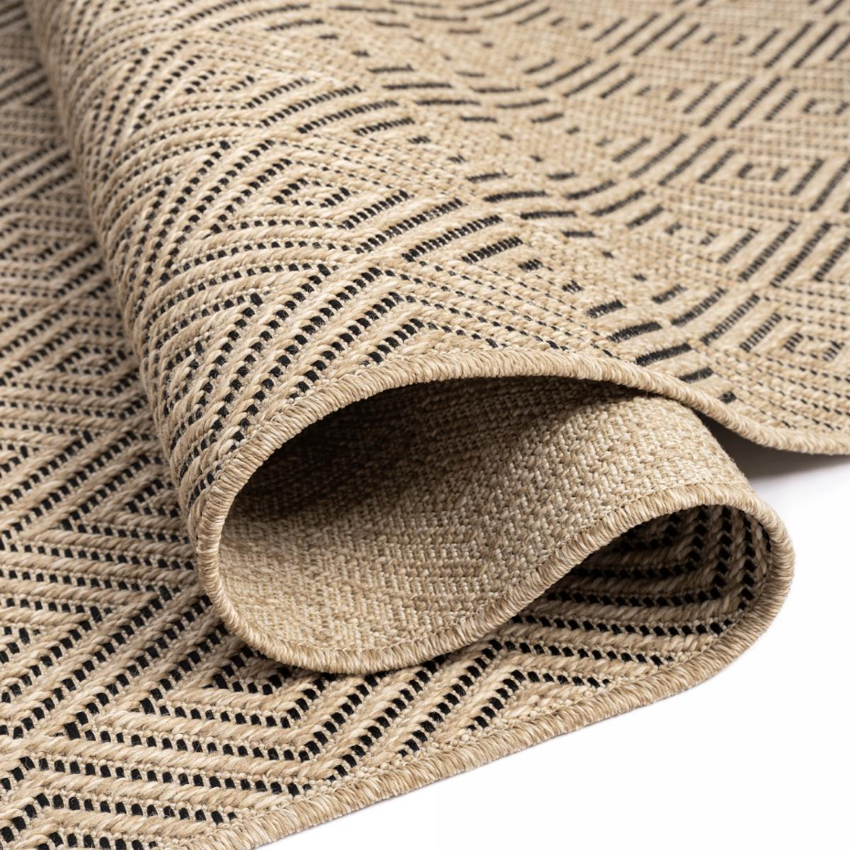 Tapis extérieur intérieur LYN13 REZY aspect jute ton sur ton