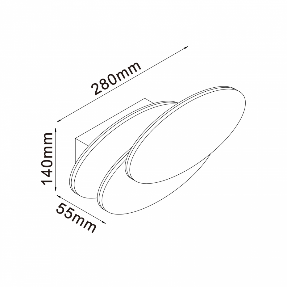 Applique LED triple ovale murale - TRIPLE LUNAR