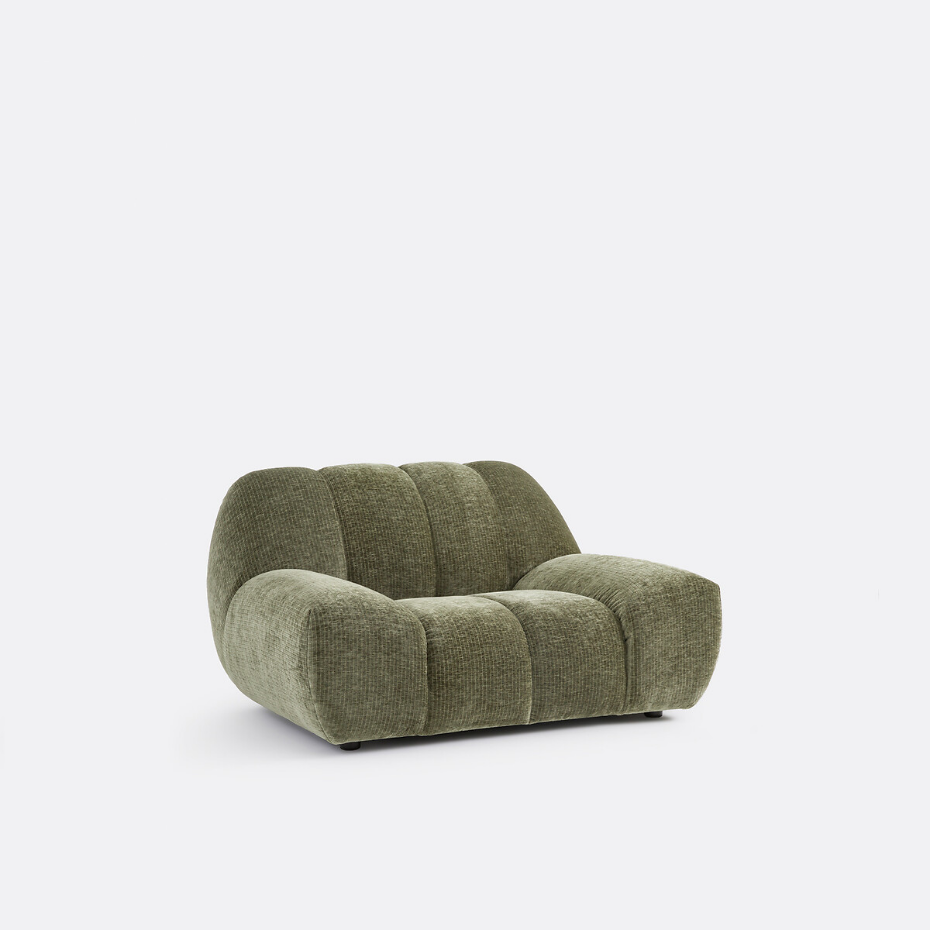 Fauteuil XL, velours côtelé vintage, Nuria
