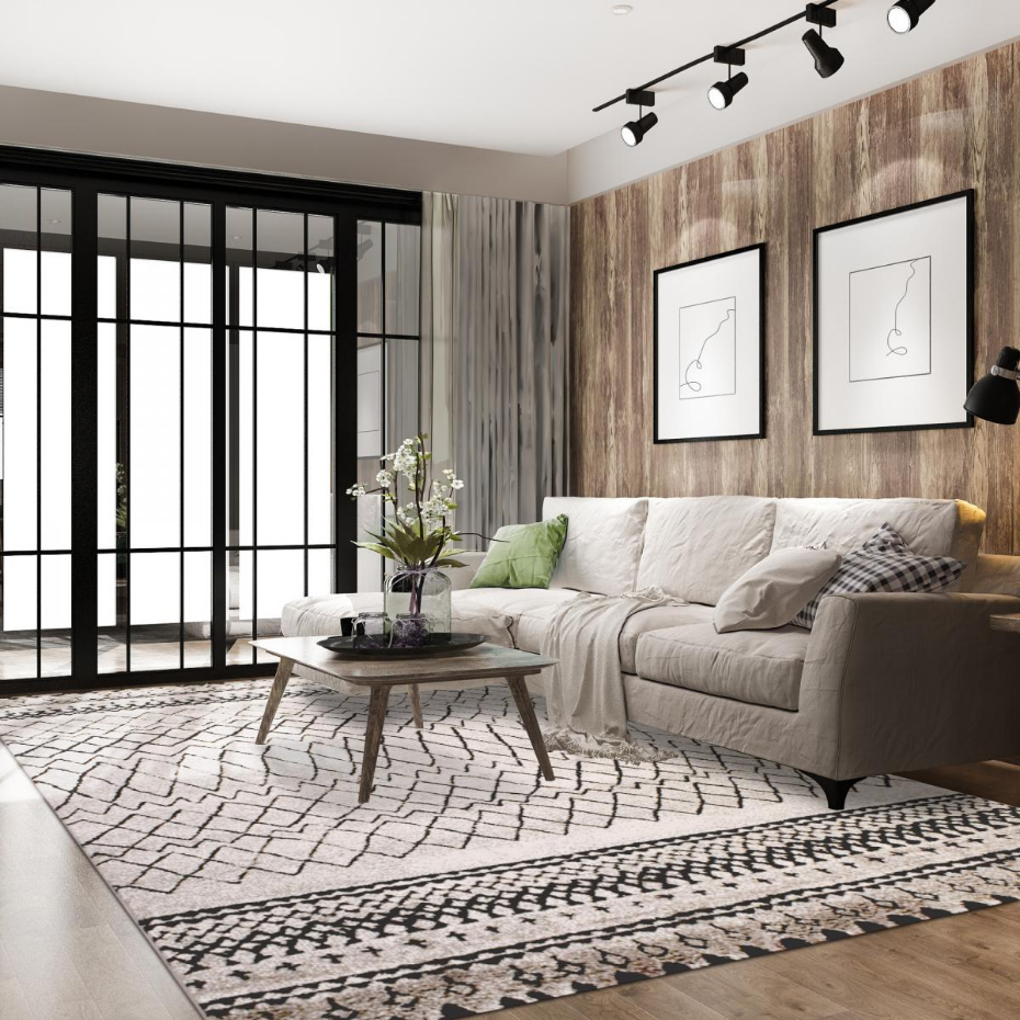 Tapis berbère tissé motifs tribaux LYN8  MABAL