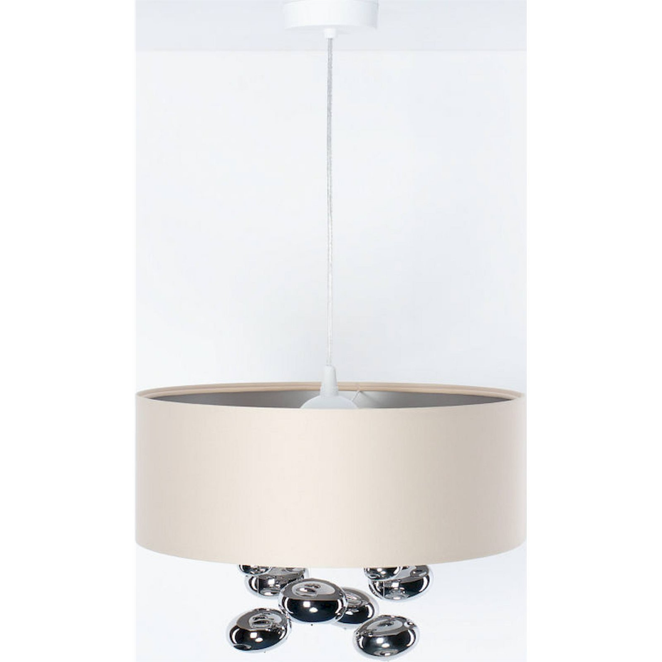 Suspension ronde en tissu avec boules Bubble Light