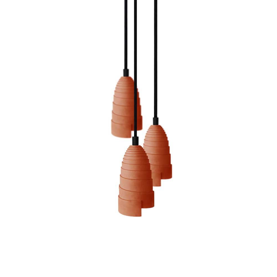 Lot de 3 suspensions béton - FLANELLE TRIPLE
