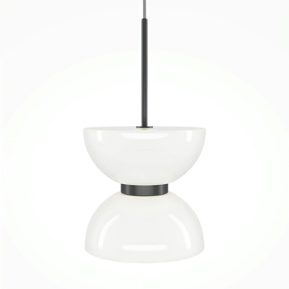 Suspension moderne métal/verre forme sablier ENID