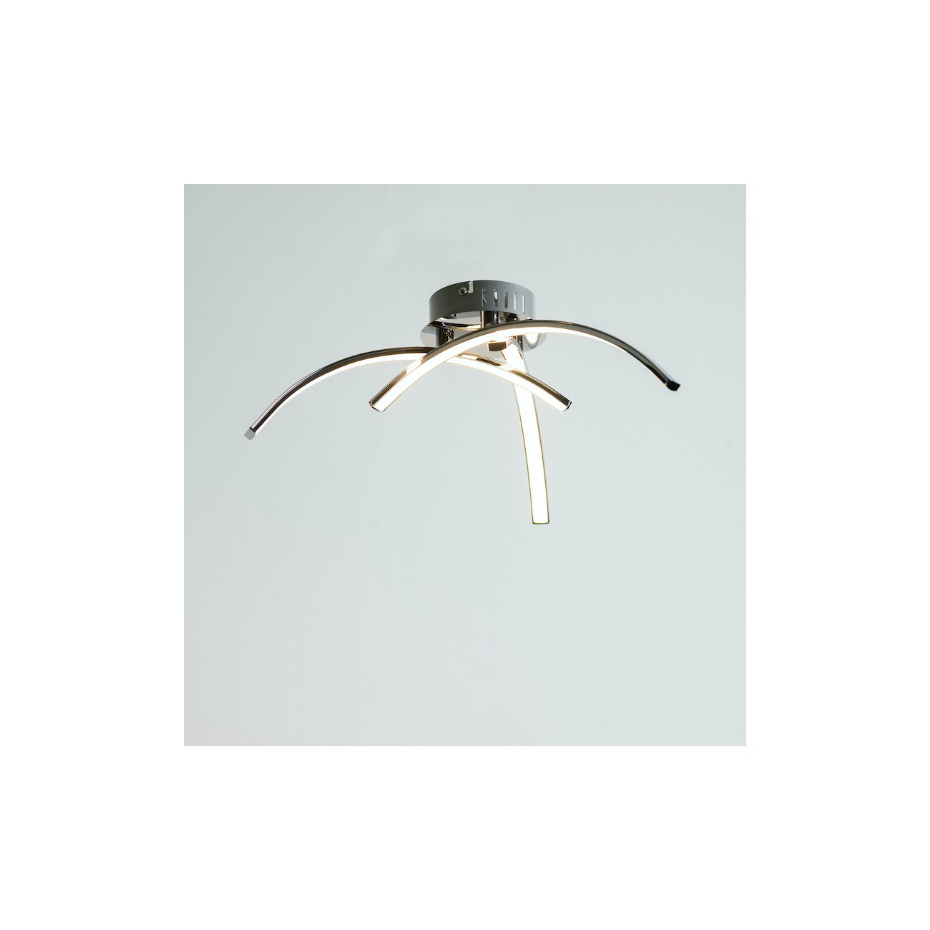 Plafonnier LED 3 bras chromés - OVA