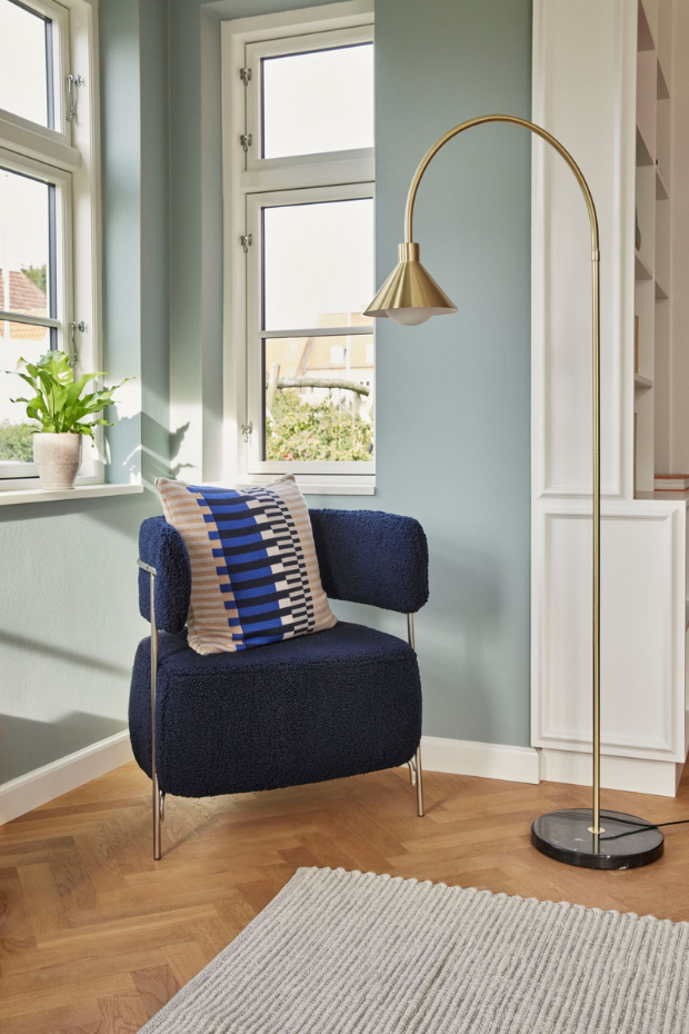 Lampadaire arc  base marbre